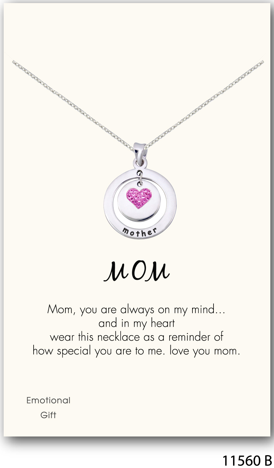 Mother, love you silver pendant